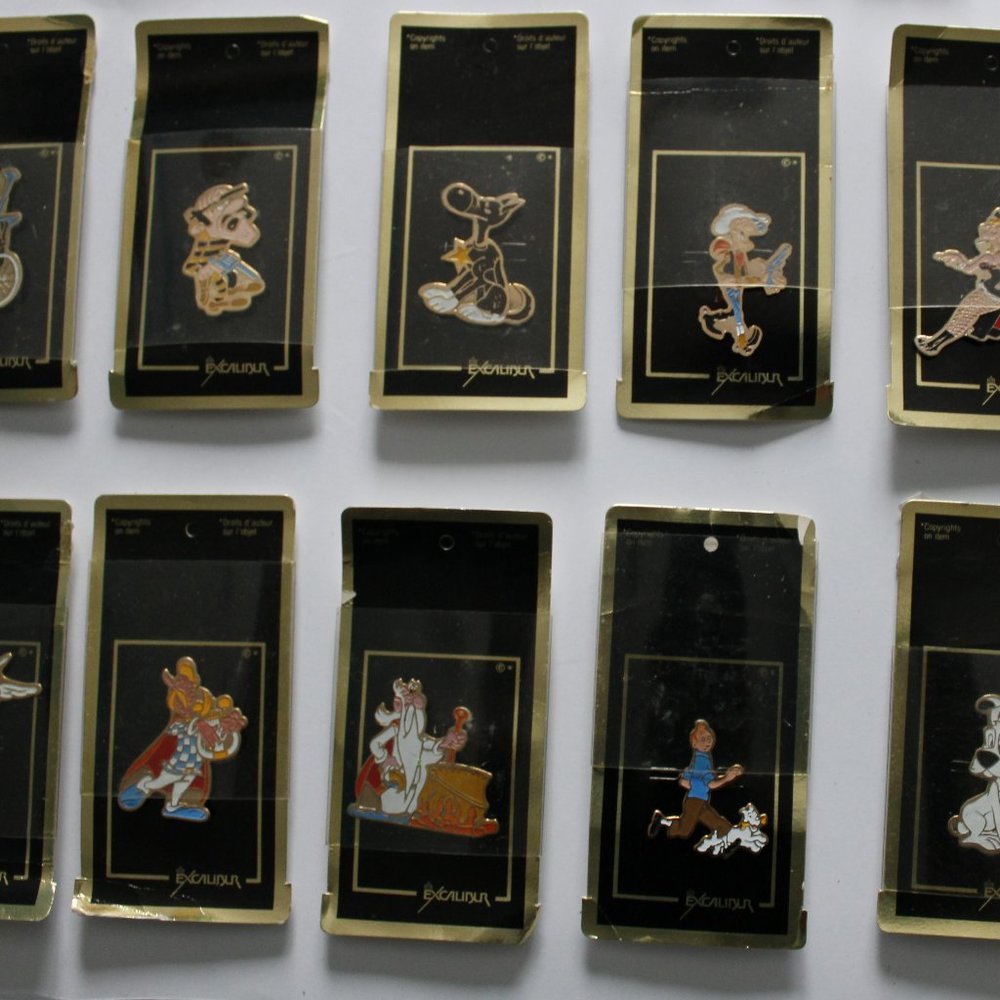 Excalibur Vintage Tintin, Astérix et Obélix and Lucky Luke Enamel Pin